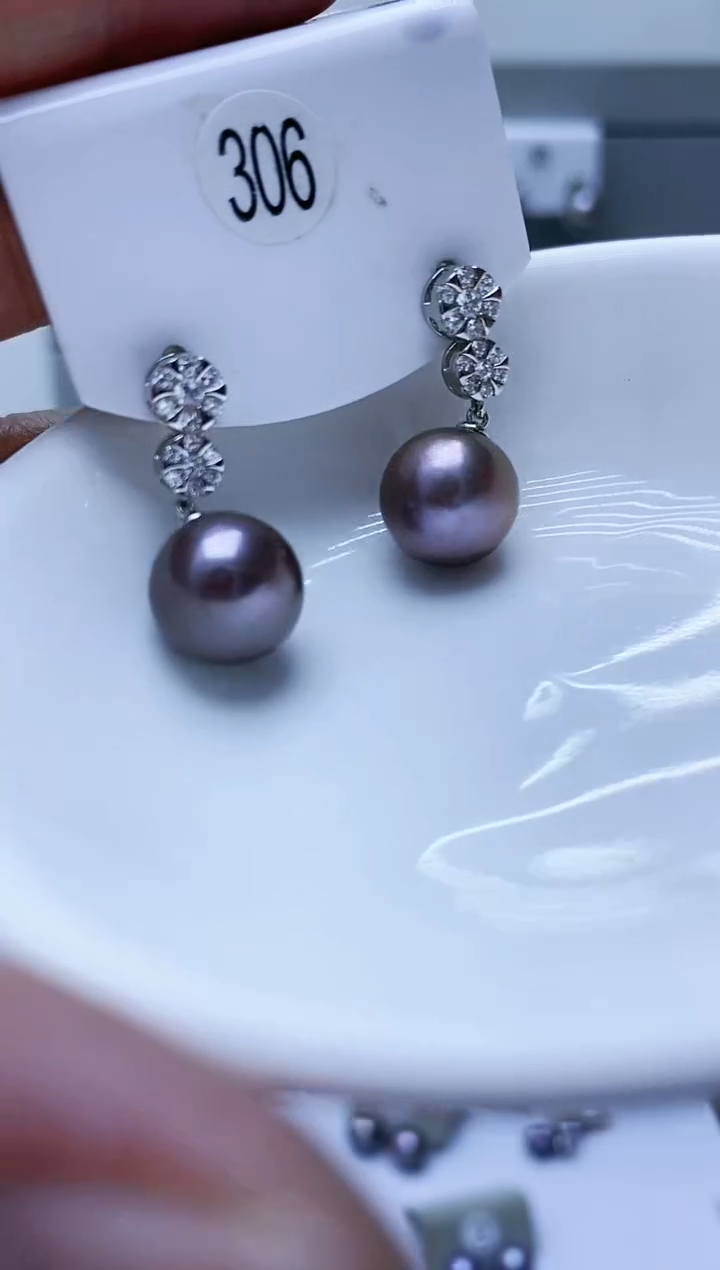 【闪购商品】淡水珍珠耳饰银S925镶嵌306