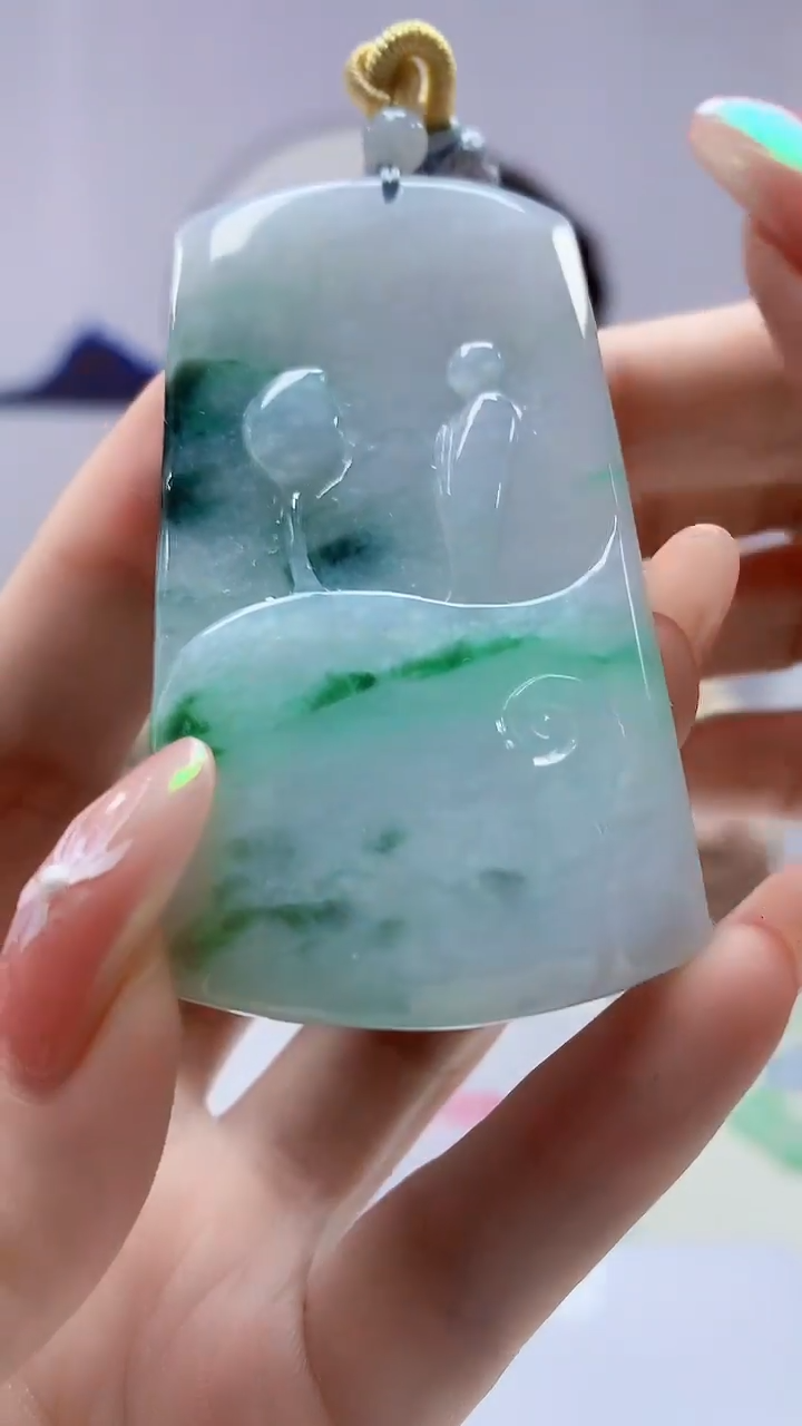 【闪购商品】定制翡翠未镶嵌1502DD-毛货挂件171