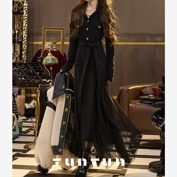 10月26号上新【舒缓尾调 黑色】连衣裙