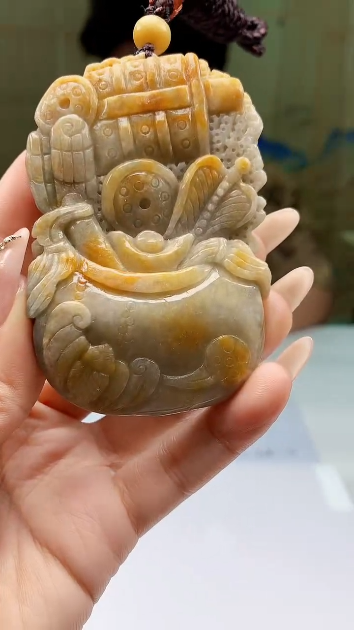 【闪购商品】定制翡翠未镶嵌4688ty-毛货挂件85