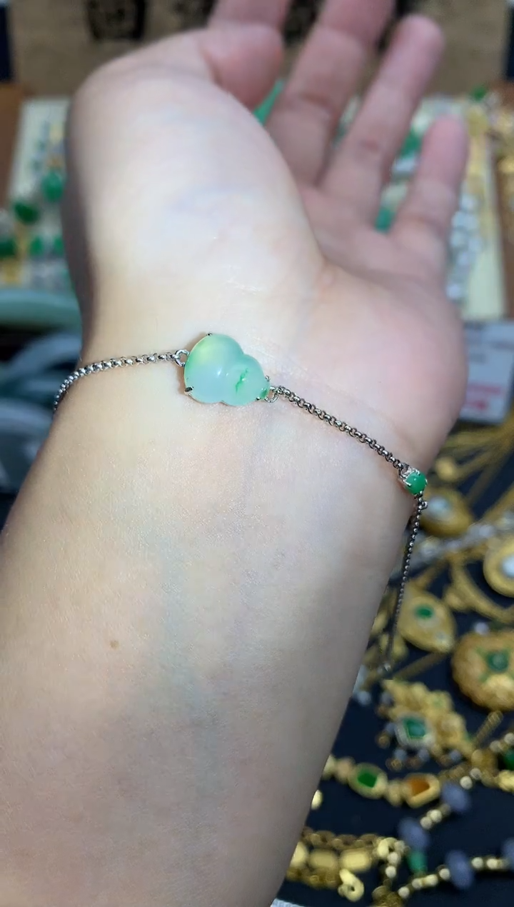 【闪购商品】翡翠手串18K金镶嵌205-中国好珍宝