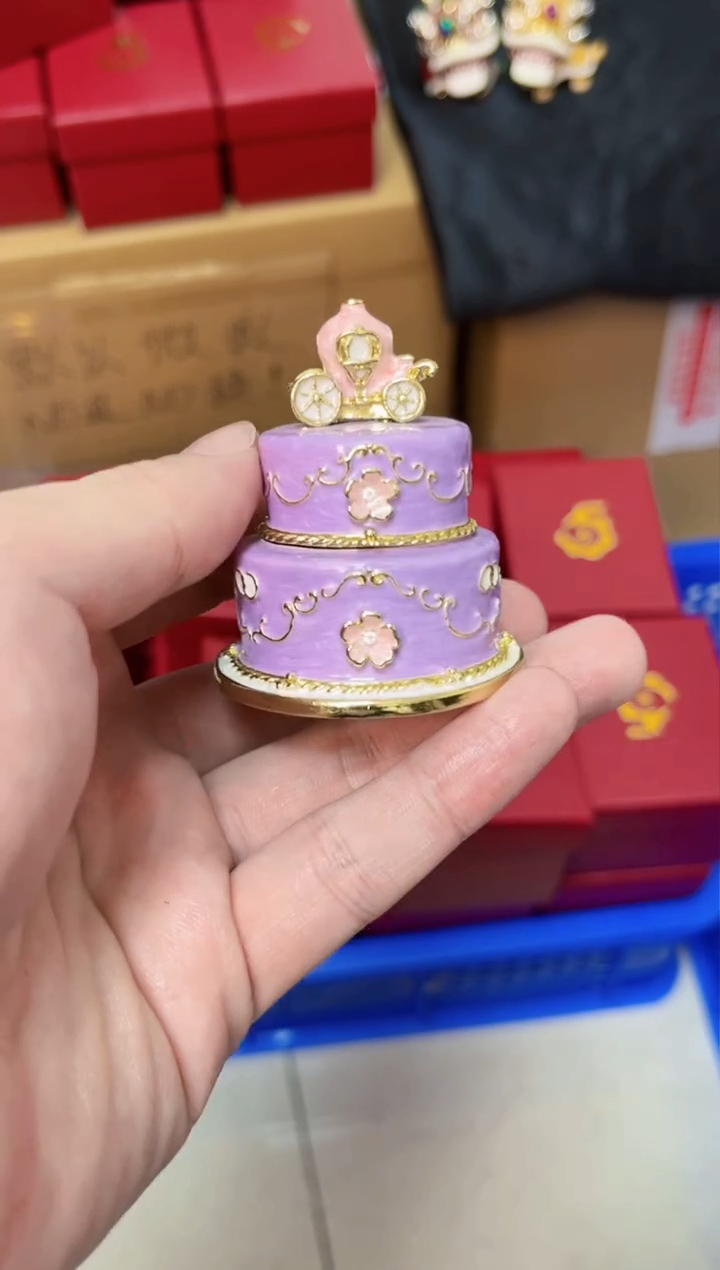 【闪购商品】瓷片年货节福福价格高质珐琅彩合金摆件首饰盒