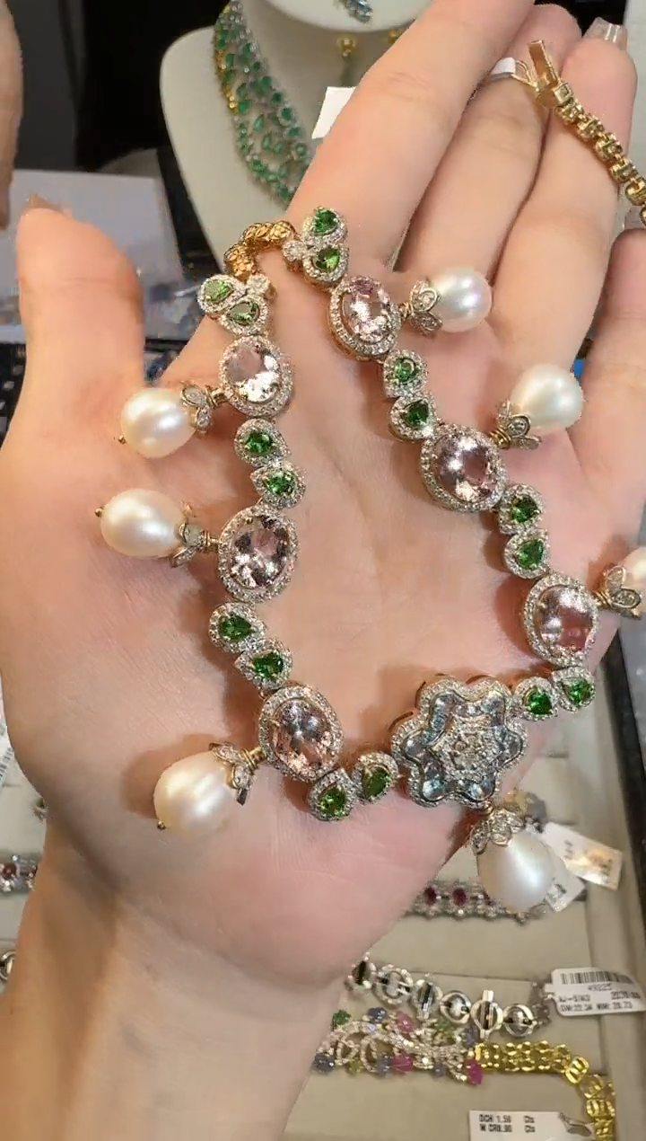 【闪购商品】定制绿柱石（摩根石）挂件银S925镶嵌挂件