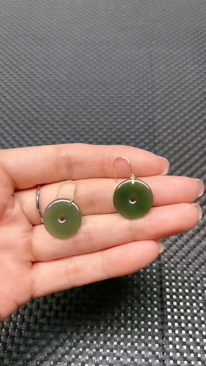 【闪购商品】和田玉耳坠18K金镶嵌多样性发1件