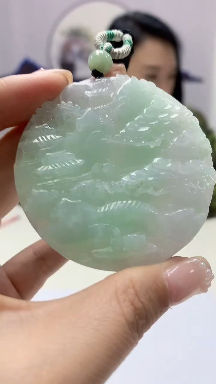 【闪购商品】定制翡翠未镶嵌3123ms-毛货挂件48