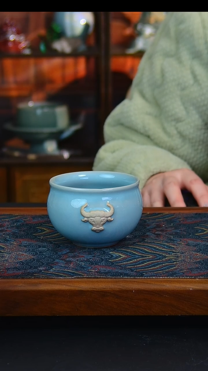 瓷片原矿汝瓷福利单杯，微瑕