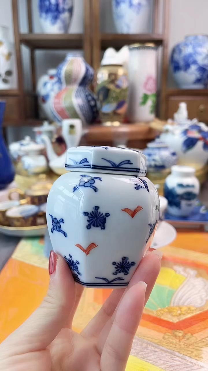 【闪购商品】盘日产青花茶叶罐