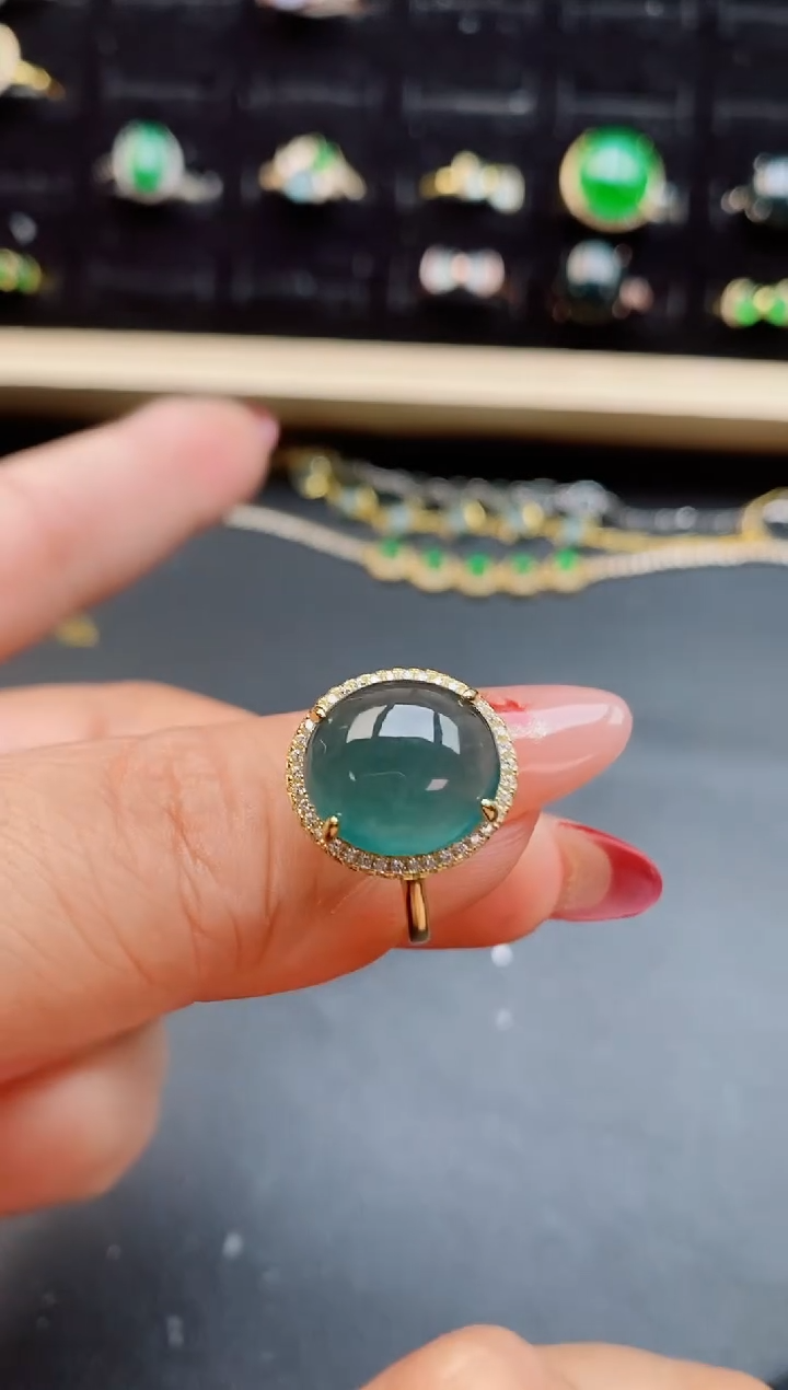 【闪购商品】翡翠戒指银S925镶嵌508050