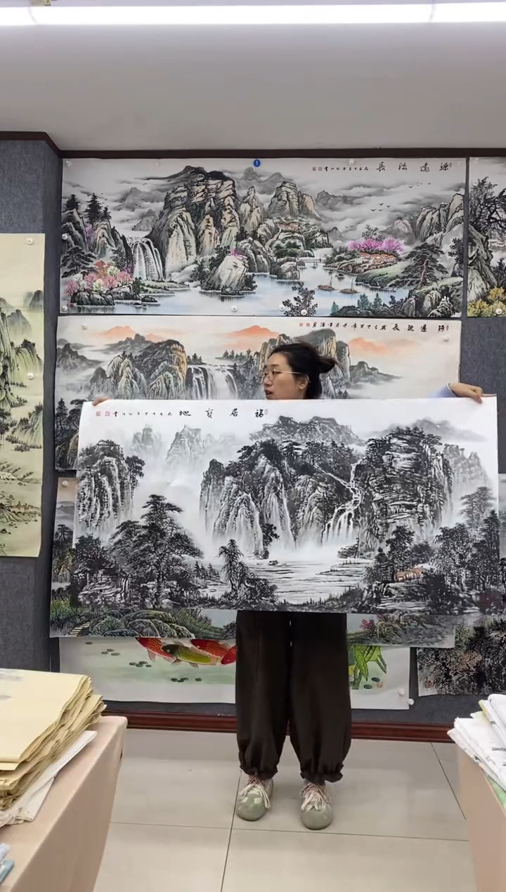国画千*❀福利！沈泳江手绘 四尺整张138*68cm
