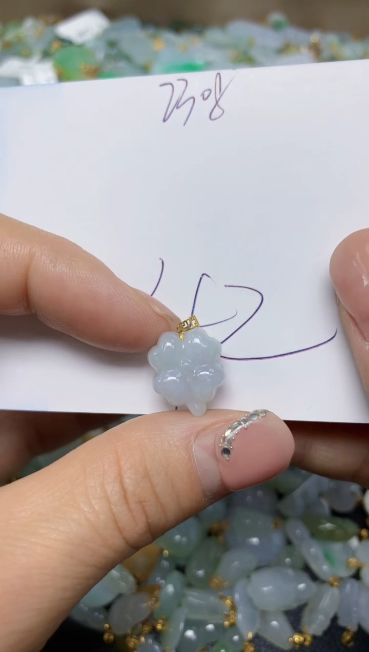 【闪购商品】翡翠挂件18K金镶嵌 天然翡翠A货