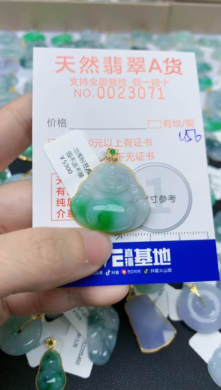 【闪购商品】翡翠颈饰18K金镶嵌天然翡翠A货    