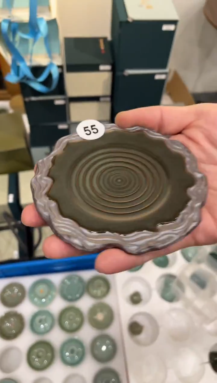 55窑承青瓷海浪杯垫