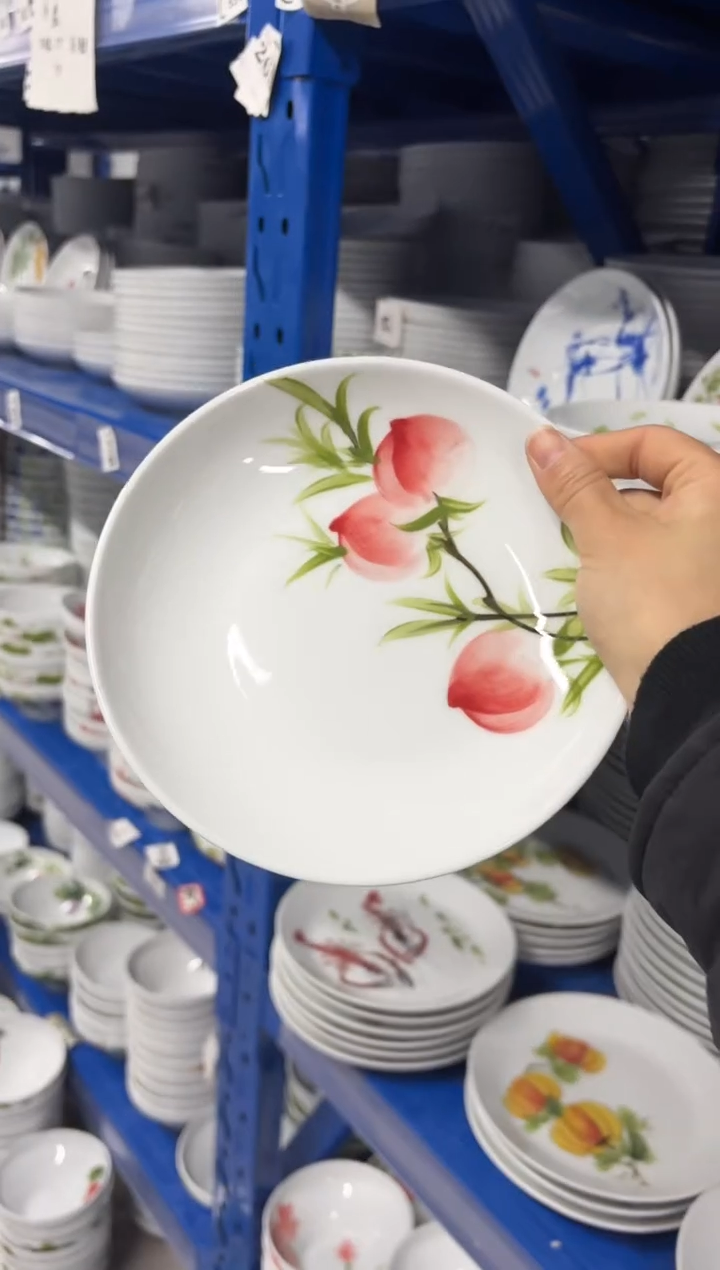 景德镇高温陶瓷食品级手绘釉中彩-浅盘