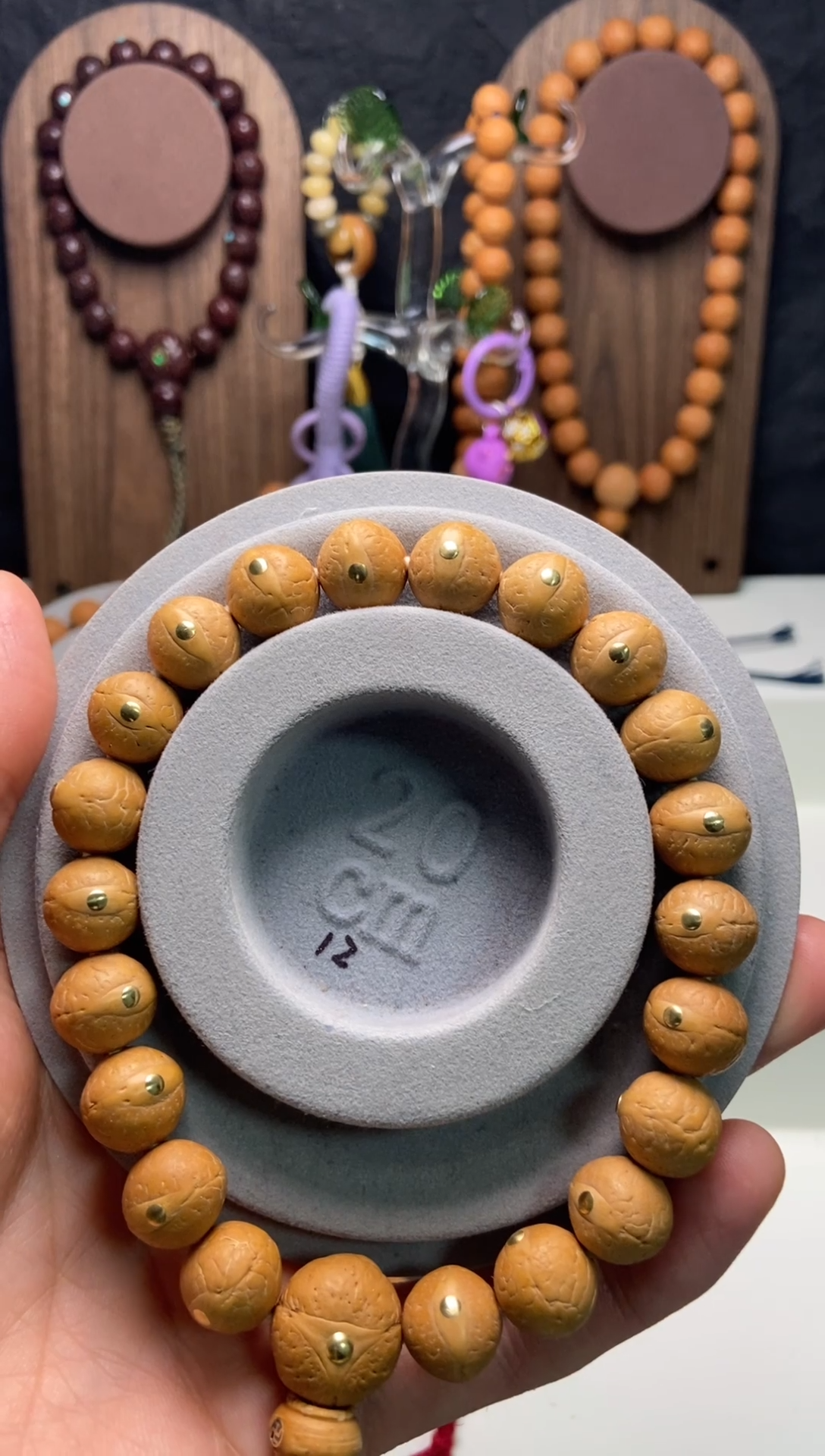 手串凤眼菩提12铜钉手串