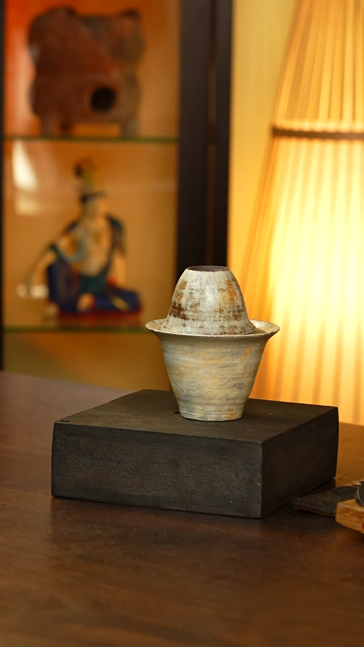 陶盖碗加刷银小杯..