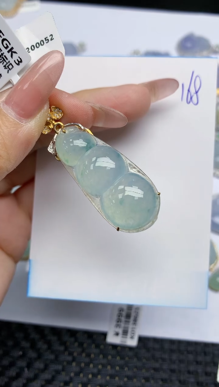 【闪购商品】翡翠颈饰18K金镶嵌天然A货翡翠 168