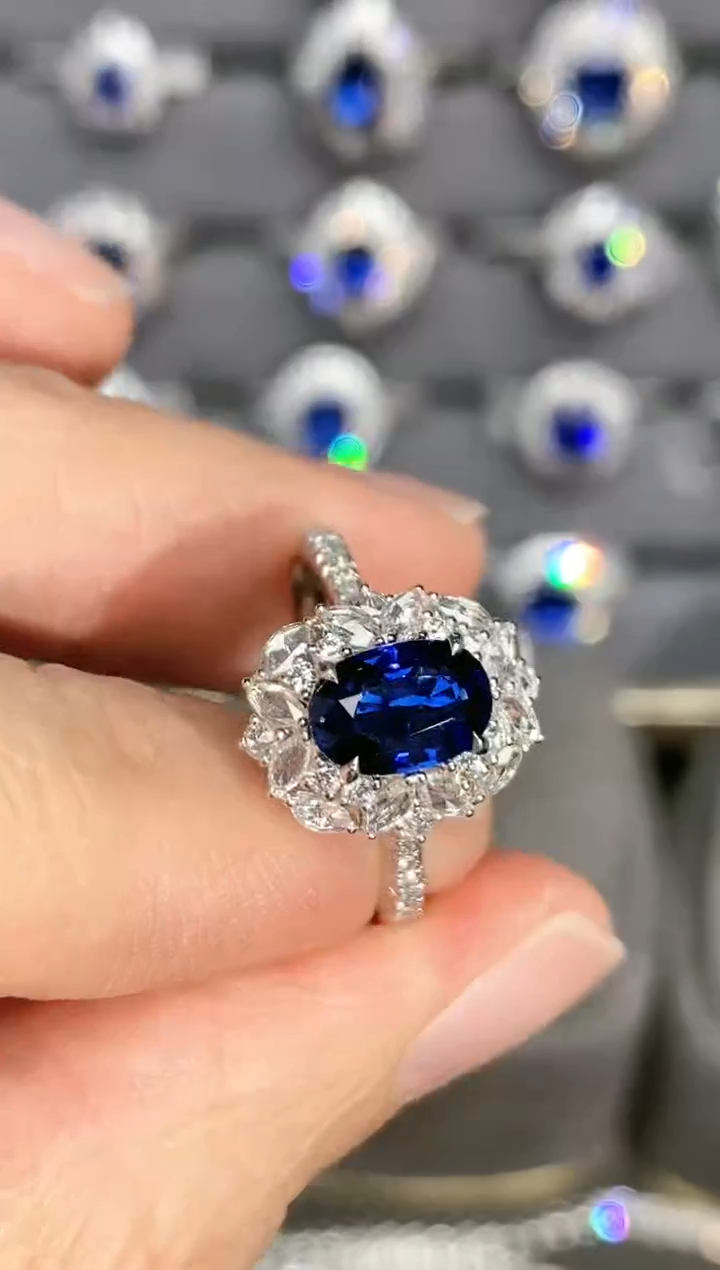 【闪购商品】蓝宝石戒指18K金镶嵌1.43ct/年底清货价