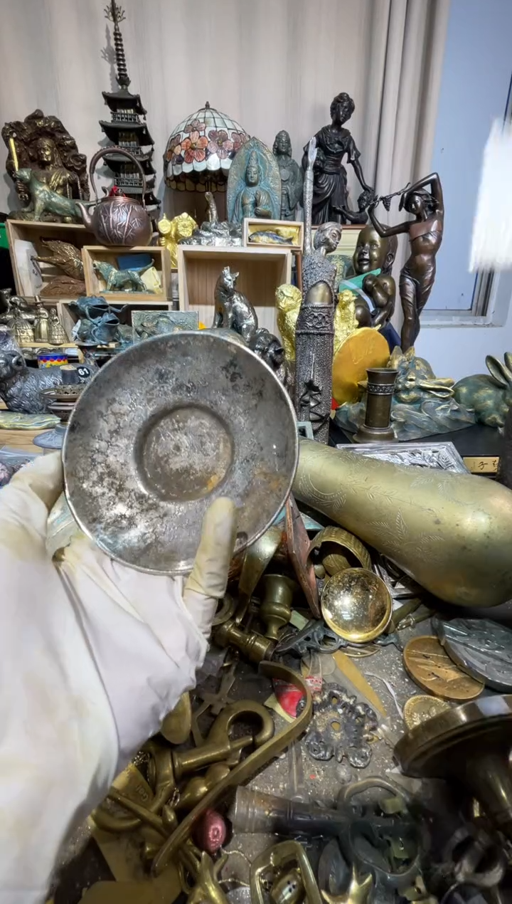 茶盏大阪中古铜器摆件93