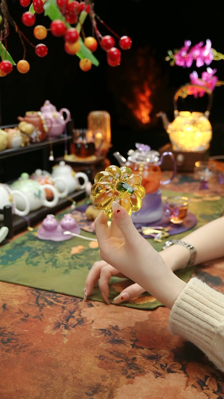【闪购商品】紫色水晶南瓜盖置摆件