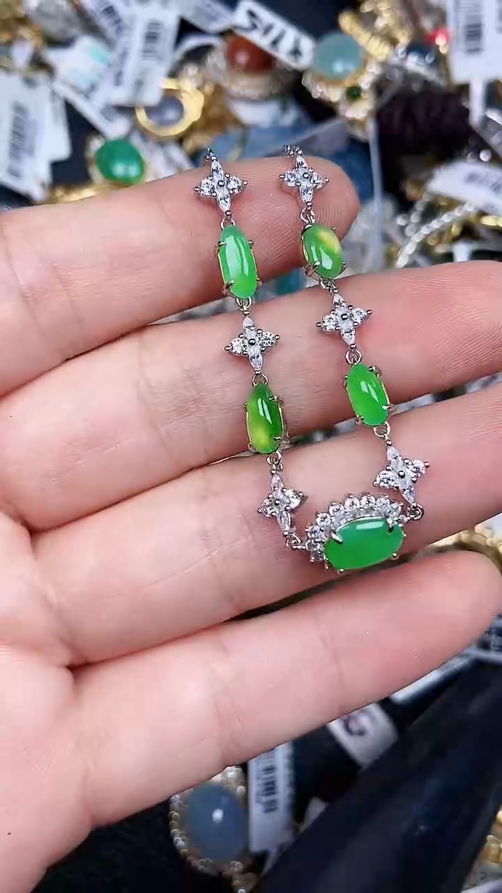 颈饰银S925镶嵌翡翠0168