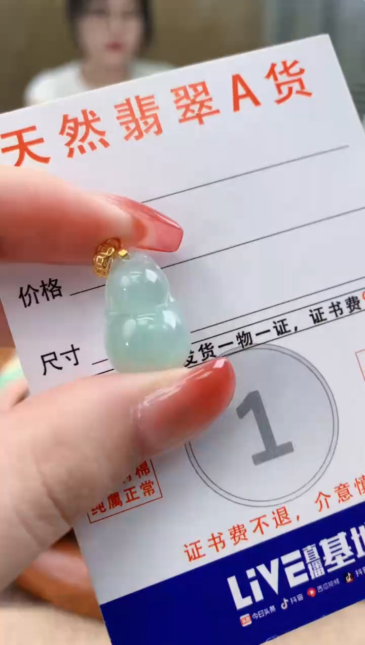 颈饰未镶嵌翡翠 天然A货翡翠挂件
