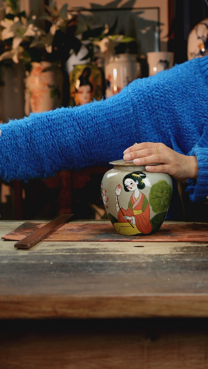 【闪购商品】瓷片景德镇纯手工釉下彩精品花瓶