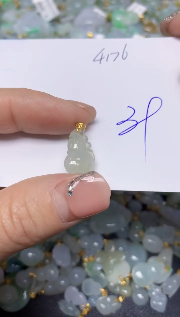 【闪购商品】翡翠挂件18K金镶嵌 天然翡翠A货