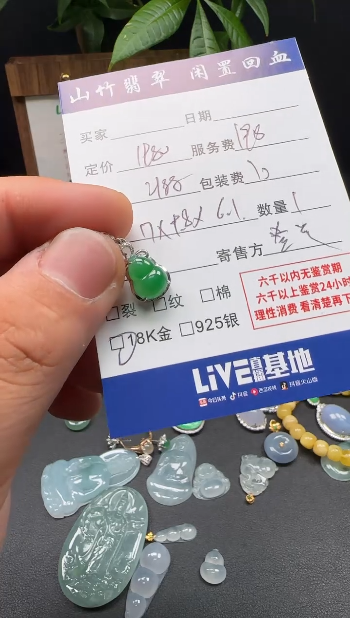 颈饰18K金镶嵌翡翠3002467