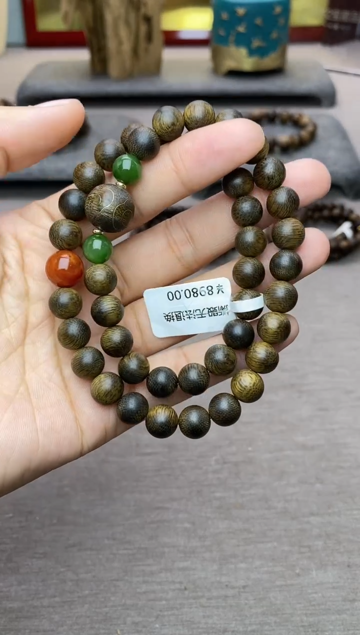 【闪购商品】沉香手串芽庄黄棋楠沉水老料0.8＋祥云1.2设计