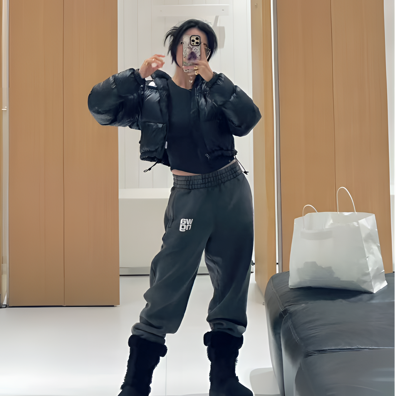 99新 Alexander McQueen/亚历山大·麦昆 灰色 运动裤 XXS码 A6224