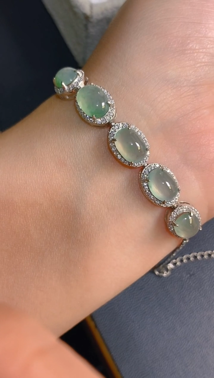 【闪购商品】翡翠耳饰银S925镶嵌天然A货翡翠1