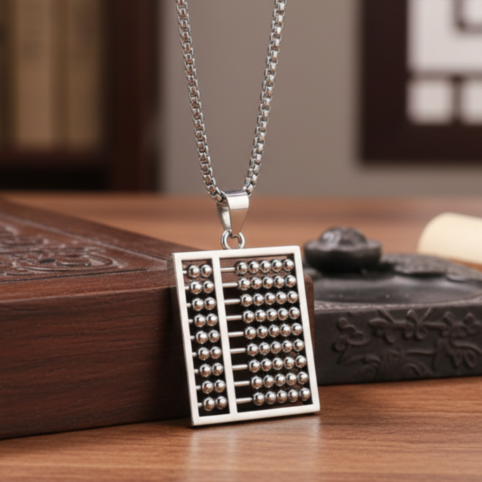 秋冬百搭毛衣链算盘吊坠长款项链-104