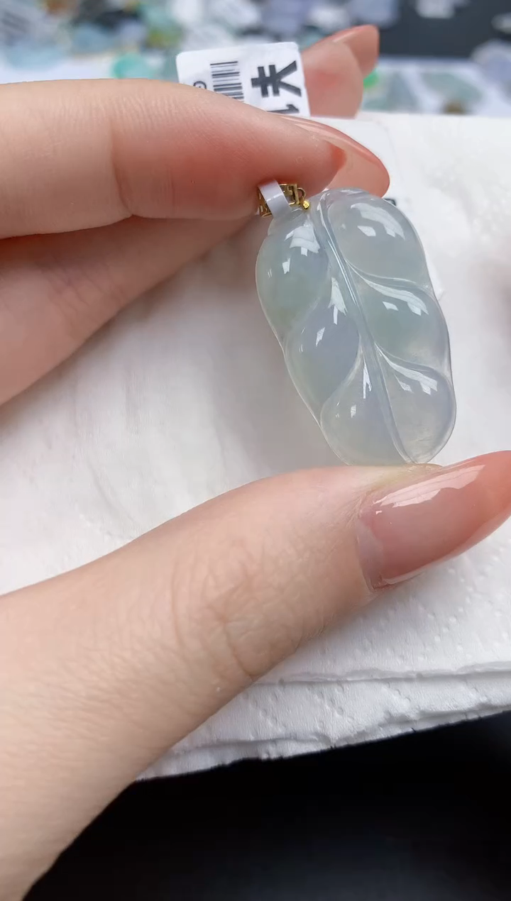 【闪购商品】翡翠颈饰18K金镶嵌天然缅甸翡翠A货