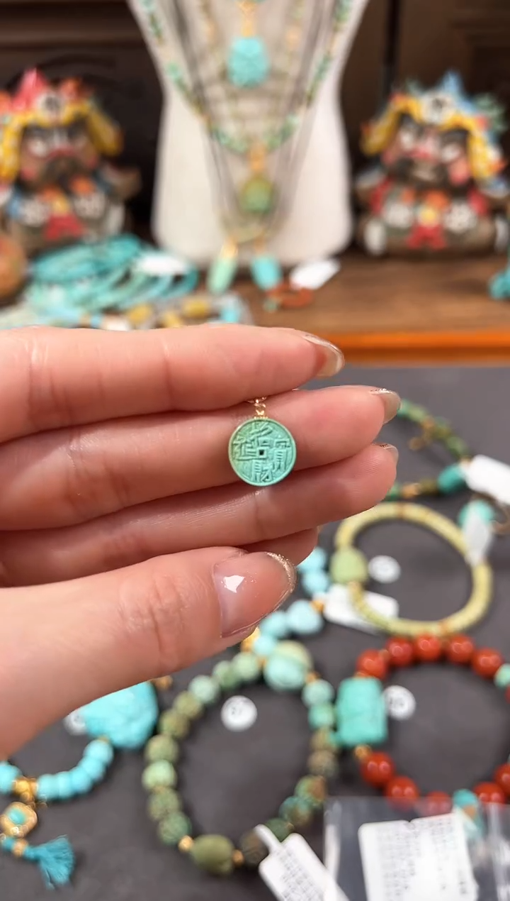 【闪购商品】绿松石提溜18K金镶嵌绿松石提溜