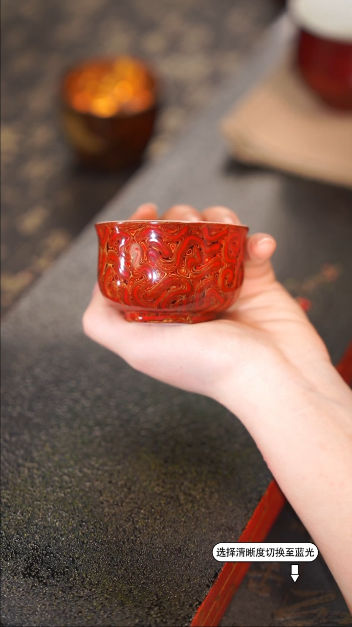 【闪购商品】年末福利8.8折非遗漆器百层漆红金主人杯