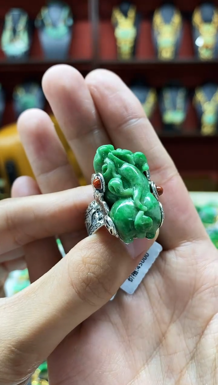 颈饰未镶嵌翡翠韩*儿戒指