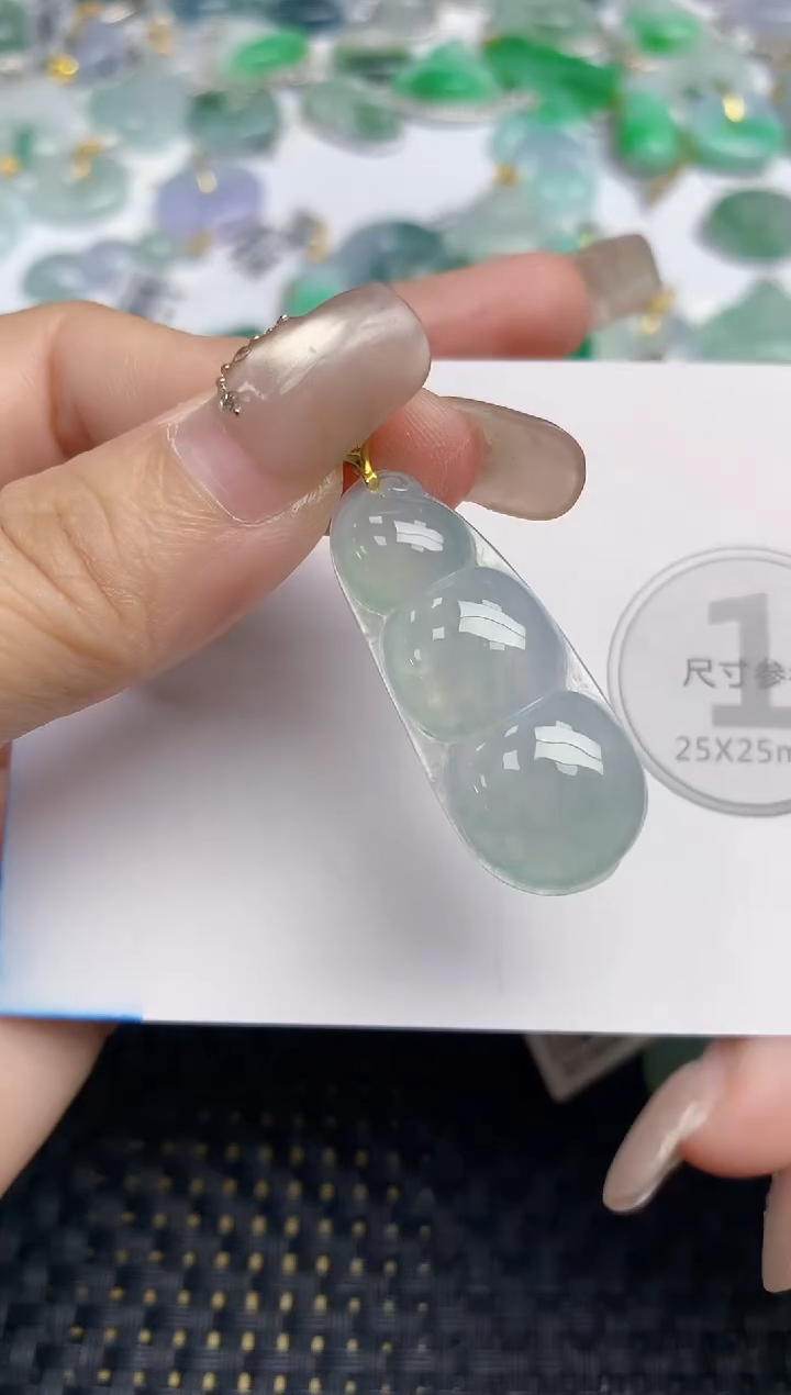 颈饰18K金镶嵌翡翠天然缅甸A货翡翠百元以上9元证书费自理