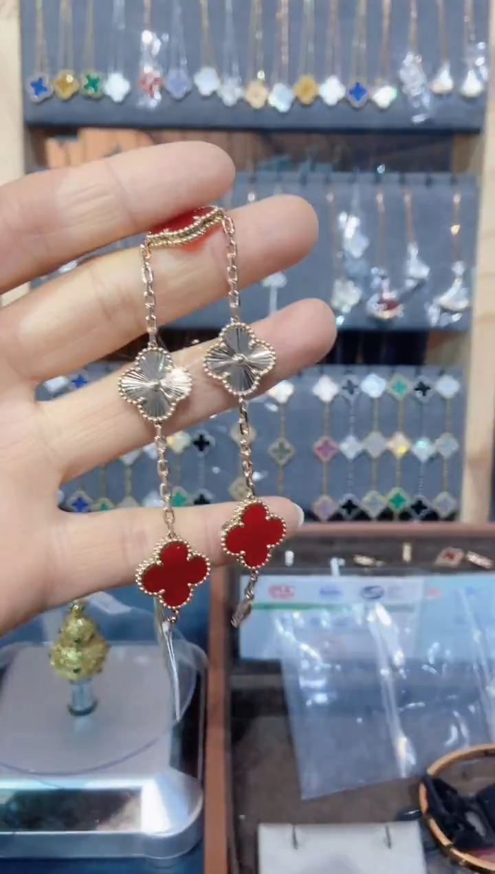 18K金镶嵌手链玛瑙/玉髓玛瑙K玫