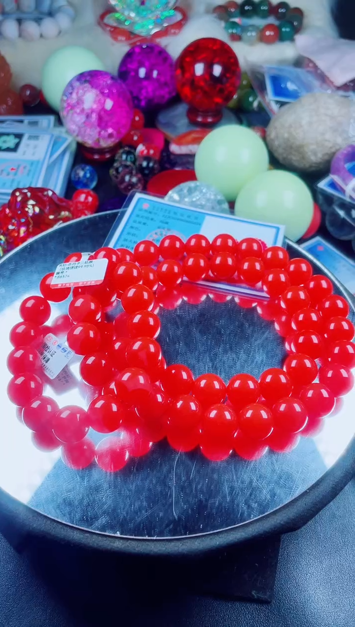 玛瑙/玉髓项链未镶嵌红三项链卡14