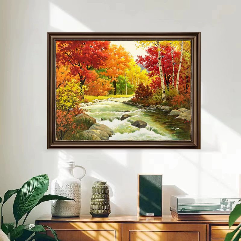 CD022福利捡漏《流水生财》装饰画现代简约挂画轻奢装饰画床头画