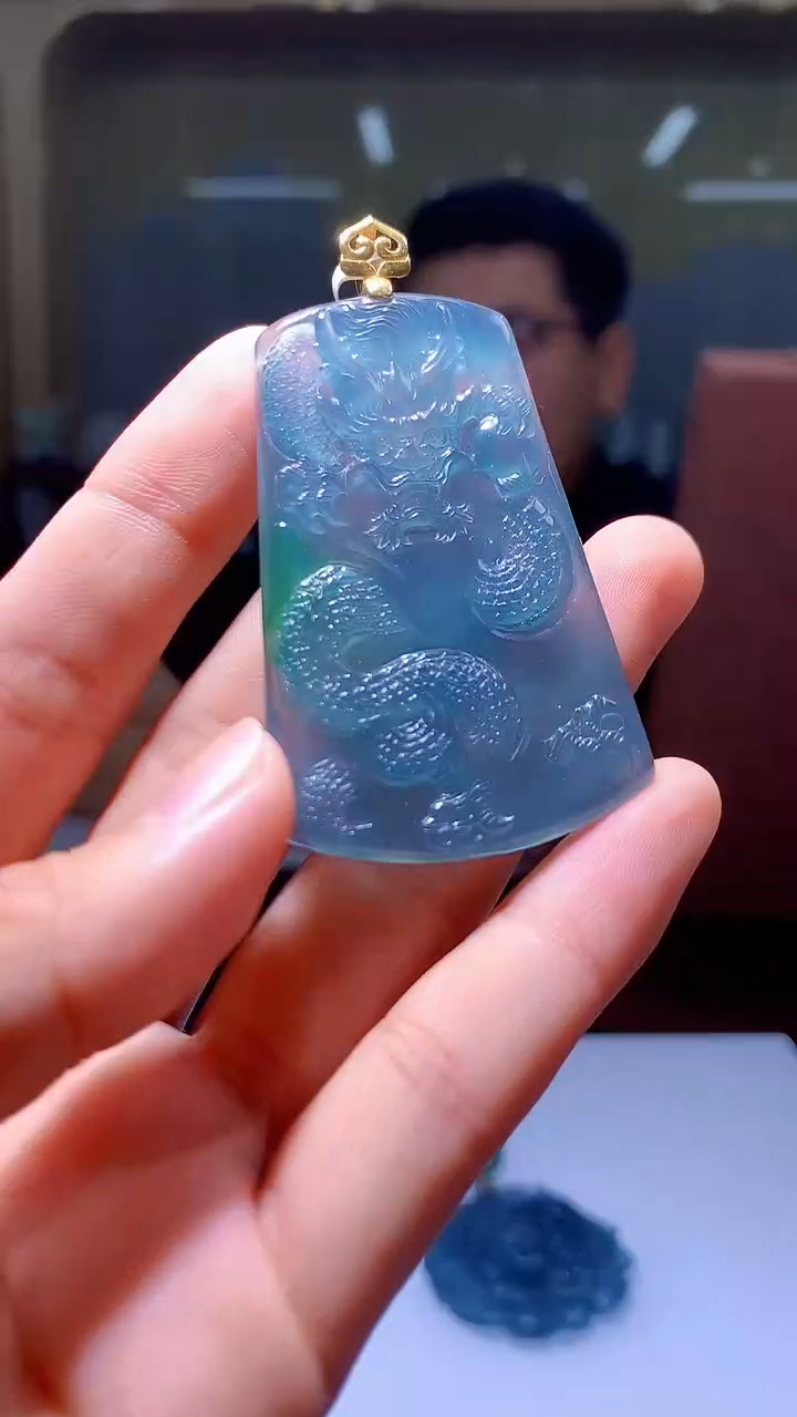 翡翠18K金镶嵌颈饰1034hm-jj挂件赠扣头41