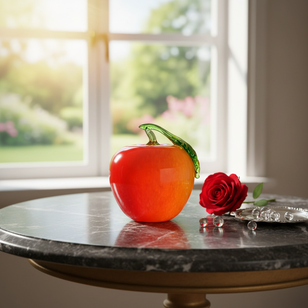 轻奢工艺品平安夜琉璃苹果开业乔迁礼品客厅家居饰品