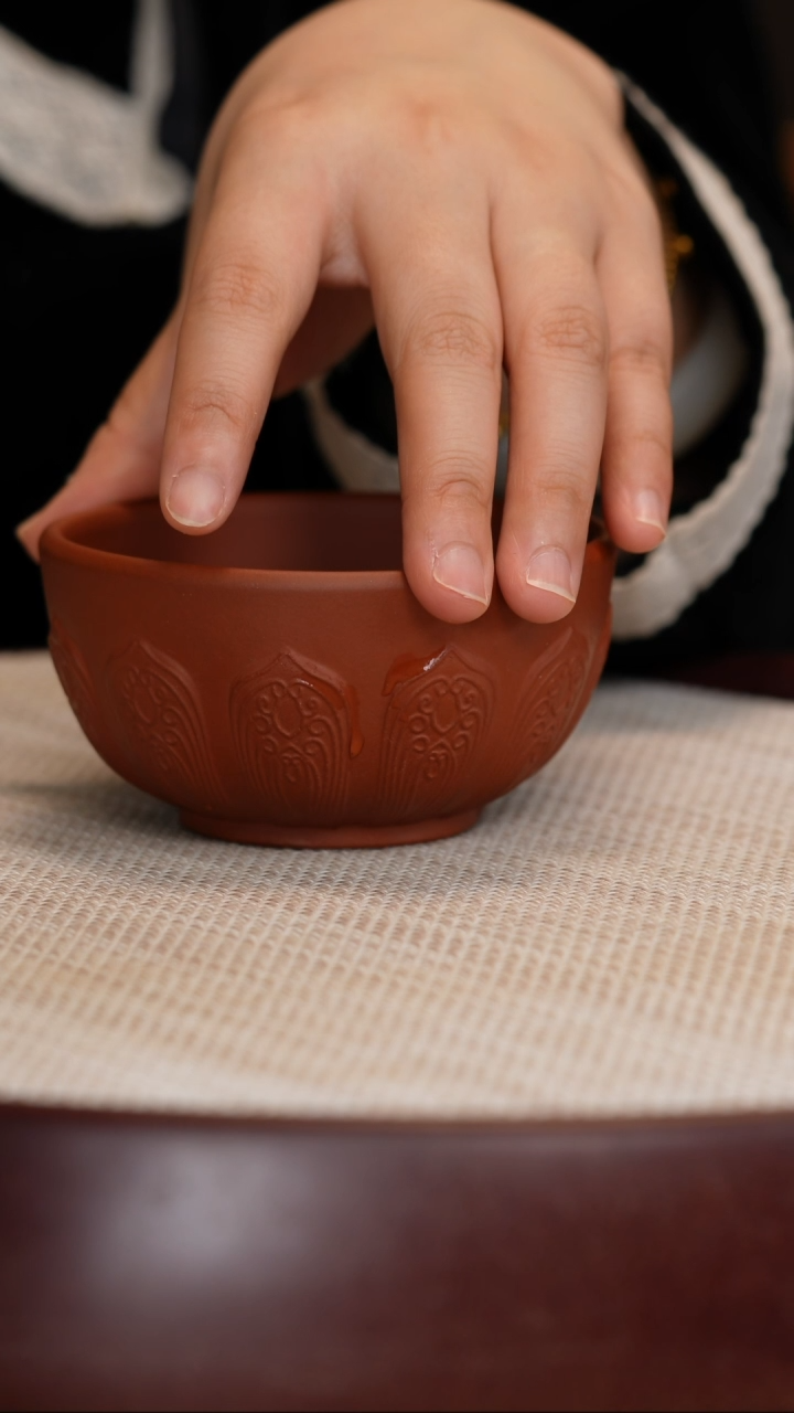 【闪购商品】紫砂茶杯红皮龙禅莲杯