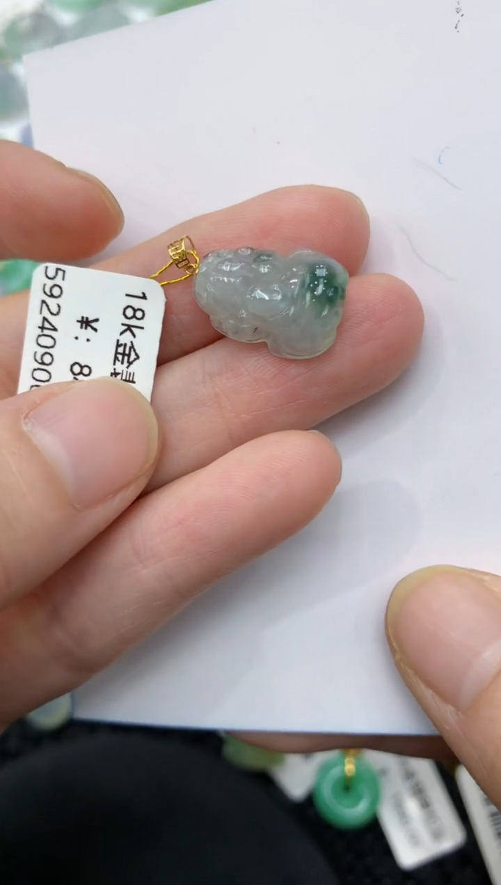 【闪购商品】翡翠颈饰18K金镶嵌11111111
