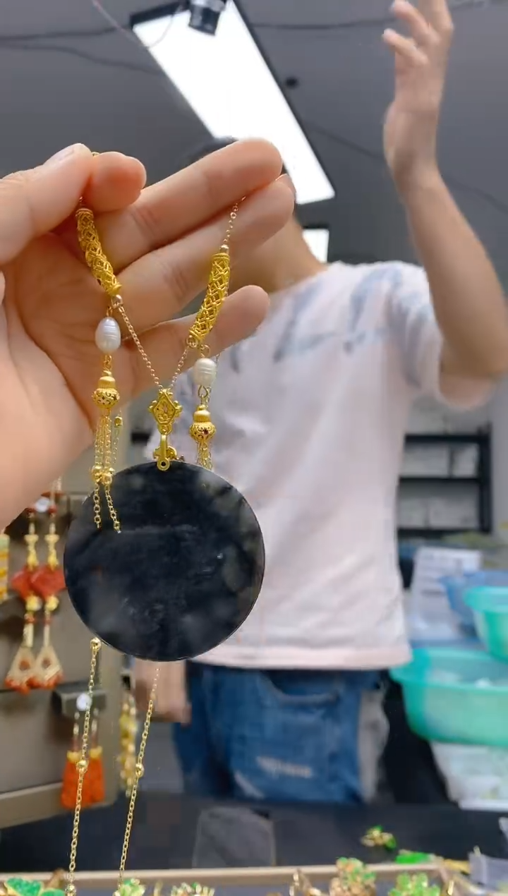 【闪购商品】翡翠耳饰合金0306翡翠锁骨链