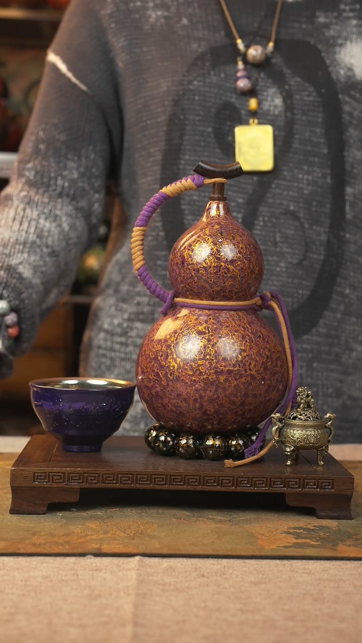 【闪购商品】432大漆葫芦一物一拍记葫堂加建盏杯
