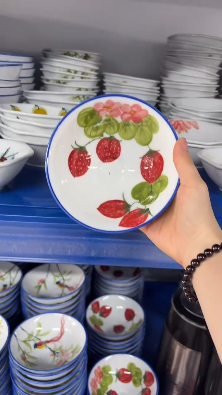 瓷片景德镇高温釉中彩-斗笠碗2