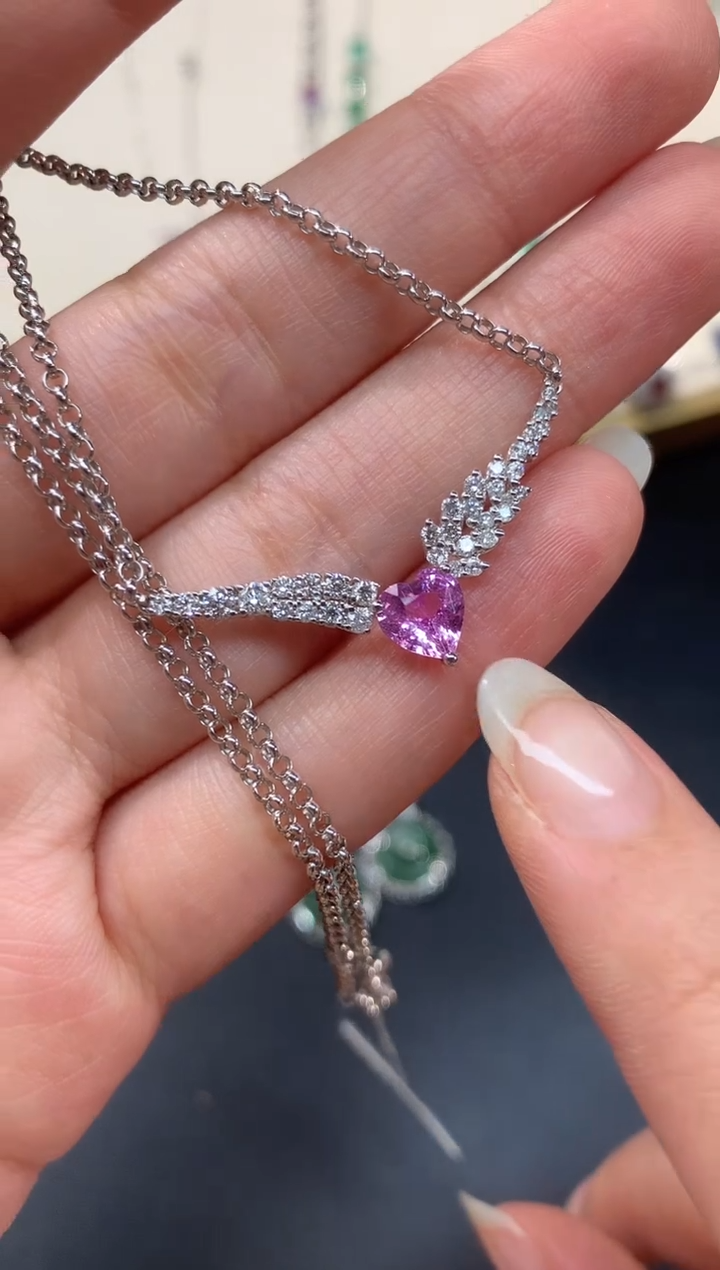 【闪购商品】彩色蓝宝石套链18K金镶嵌A402|11800