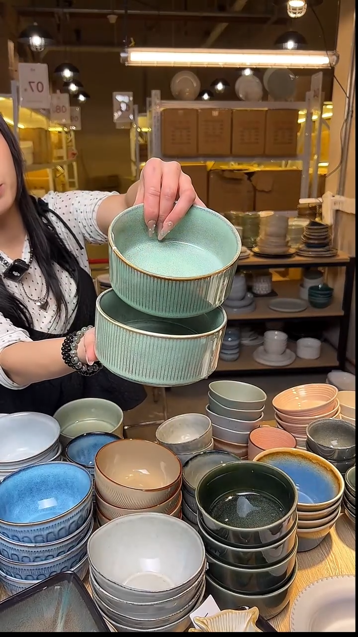 瓷114外贸尾货窑变釉下彩默外微瑕（绿棕）