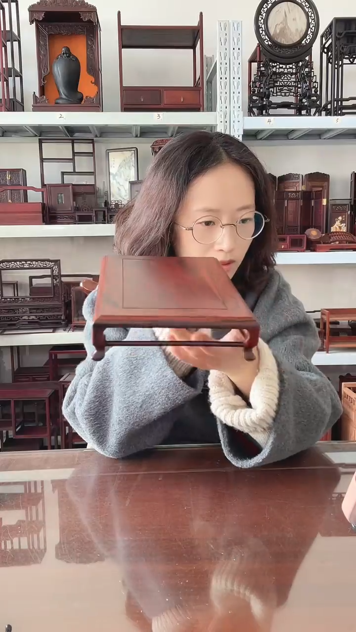 微凹黄檀（南美大红酸枝）长方底座22*14*4   80